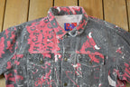Vintage 1990s Chicago Bulls All Over Print NBA Basketball Boxy Fit Jean Jacket