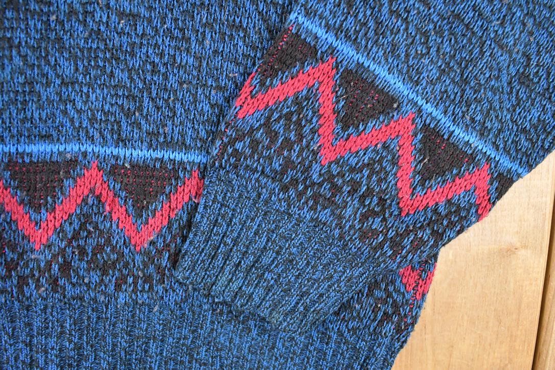 Vintage 1990s Todays News Abstract Knit Crewneck Sweater Men's L