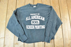 Vintage 1990s All American Screen Printing Cropped Heavyweight Souvenir Crewneck Sweatshirt Made In USA