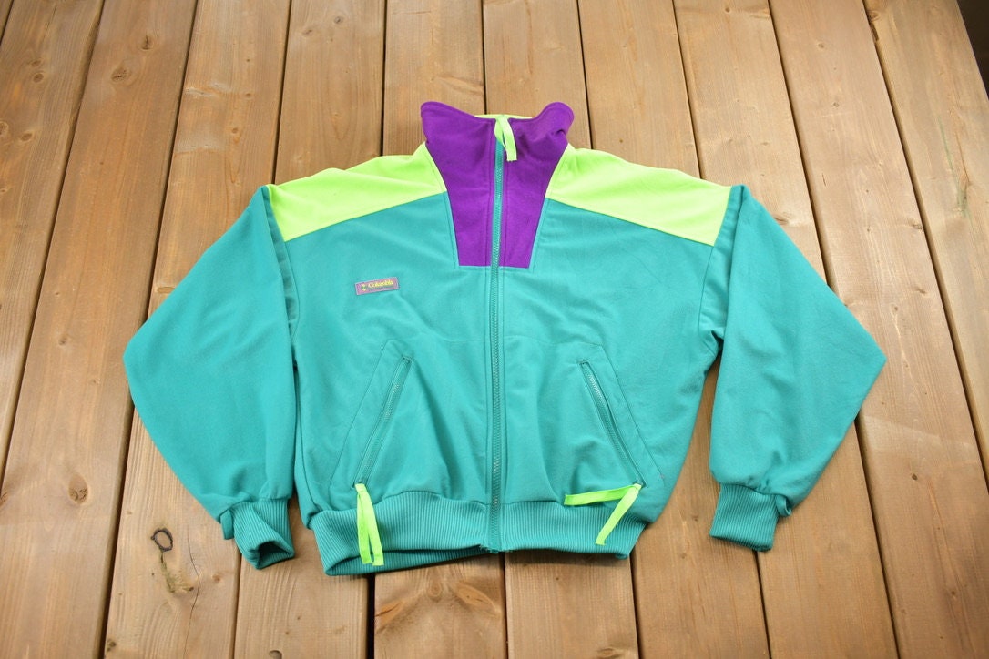 Vintage 1990s Columbia Fleece Zip Up Sweater