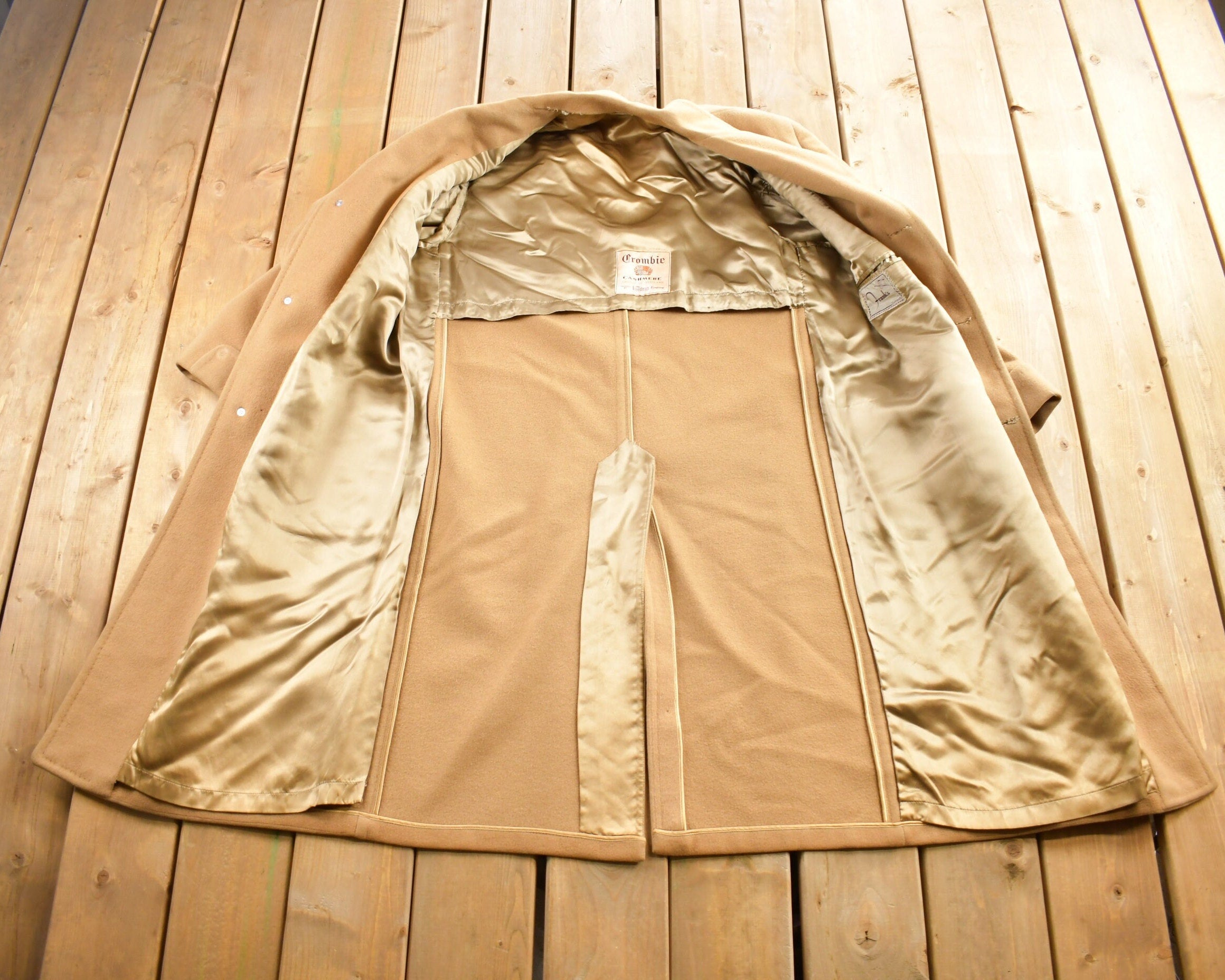 Vintage 1970s Crombie Cashmere Button Up Over Coat Made In Canada