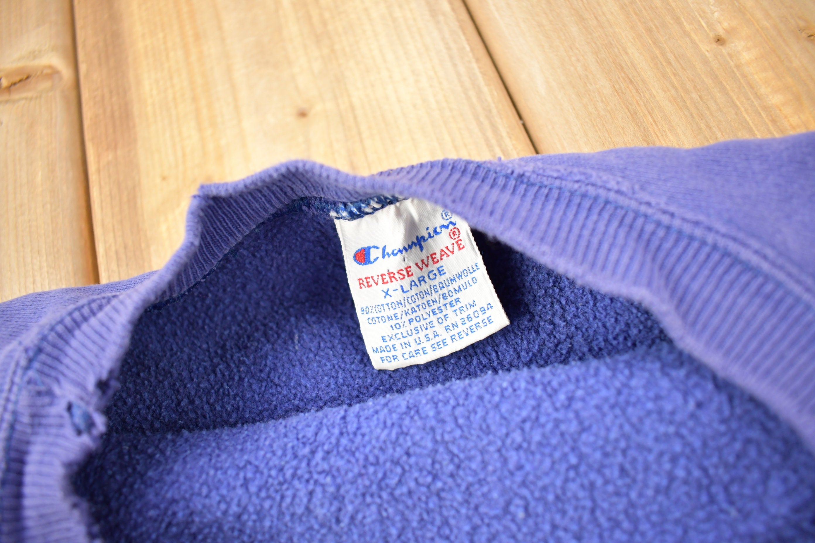 Vintage 1990s Blank Blue Champion Reverse Weave Crewneck