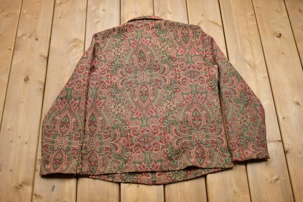Vintage 1990's Willow Bay Paisley Zip Up Light Jacket