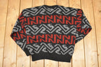 Vintage 1990s Sweater Graphix Abstract Knit Crewneck Sweater Men's L