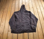 Vintage 1990s Distressed Carhartt Fur Lined Zip Up Hoodie Made In USA Size XL