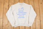 Vintage 1990s French Dog Funny Graphic Print Crewneck Sweatshirt Mens M