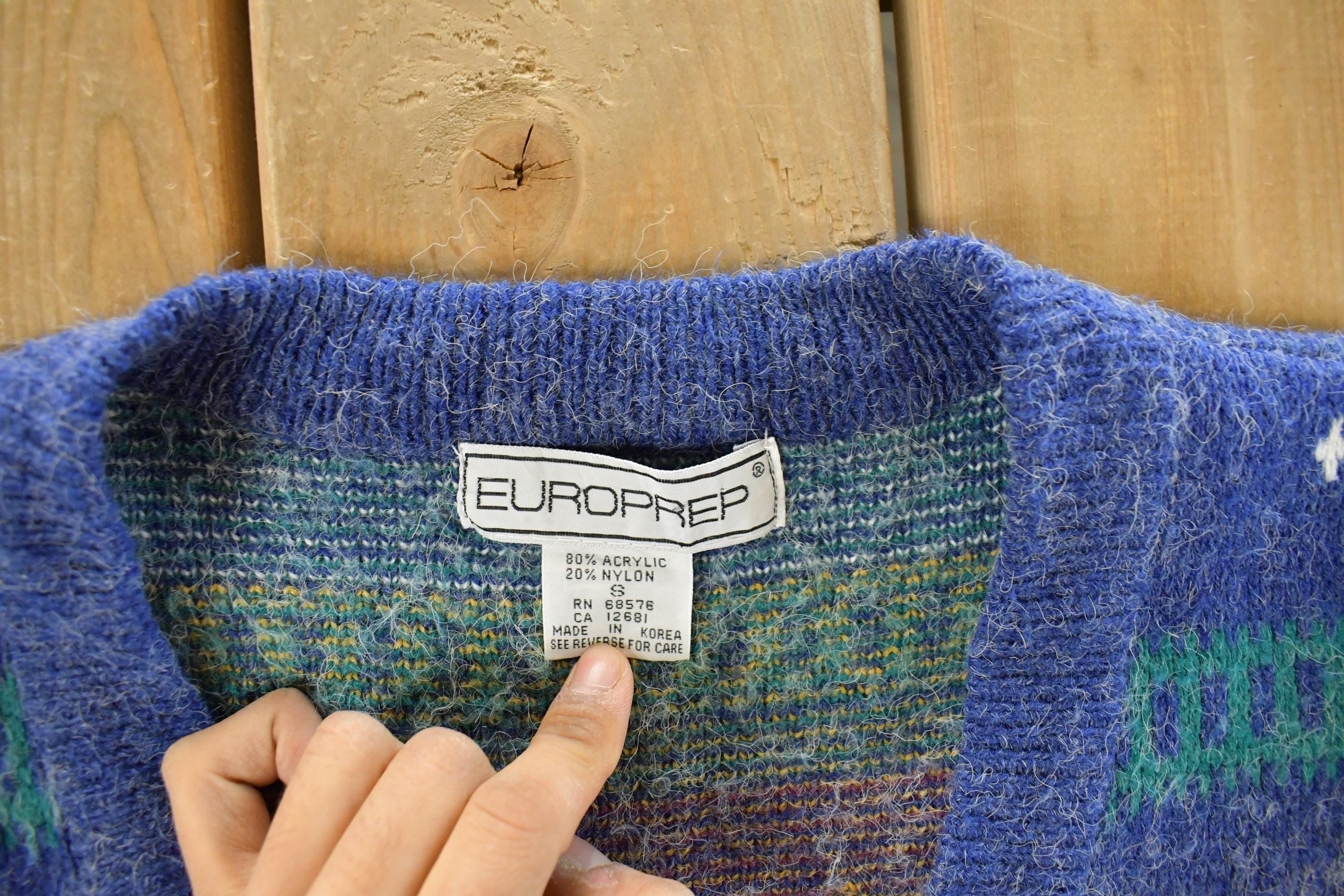 Vintage 1990s Euro Prep Striped Knit Cardigan Sweater Women's S  Vintage Cardigan  Button Up  Cozy Sweater