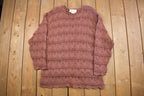 Vintage 1980s Sara Valentino 3D Knitted Crewneck Sweater /