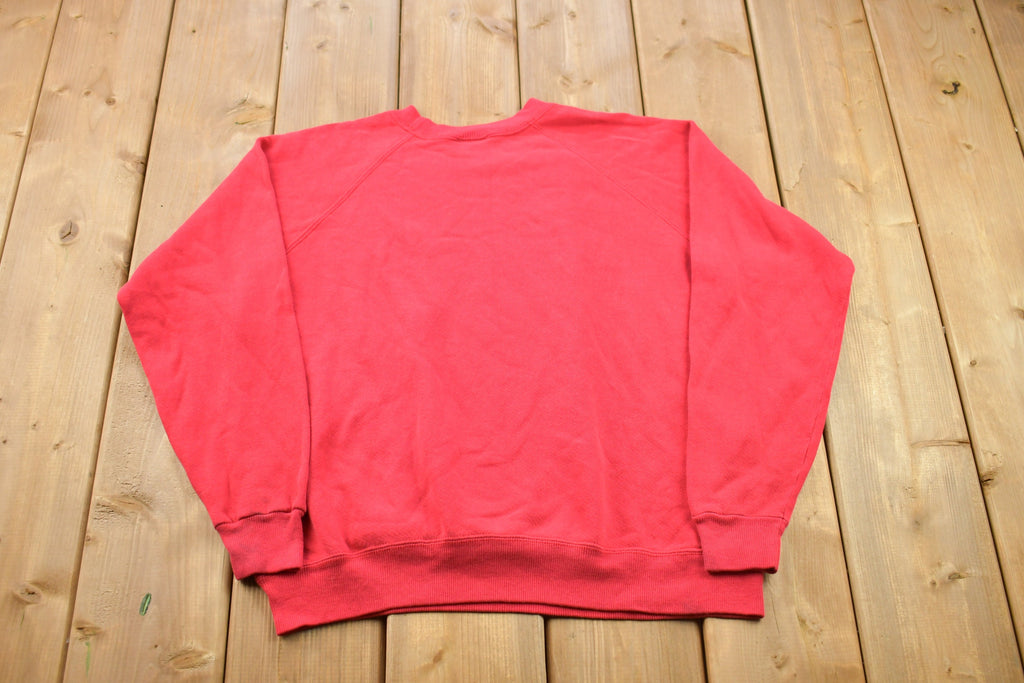 Vintage 1990s Blank Bright Red Crewneck Sweatshirt /