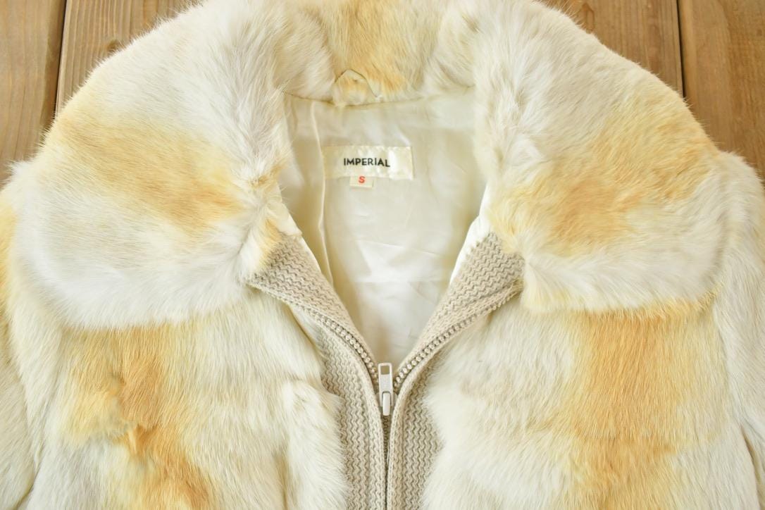 Vintage 1970s Cropped Rabbit Fur Coat Made In USA