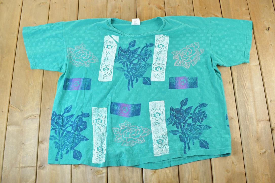 Vintage 1990s EZL Floral AOP Single Stitch T-Shirt