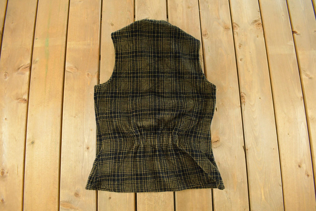 Vintage 1990s Plaid Full Zip Vest Jacket Women's Medium