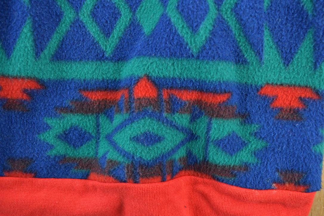 Vintage 1990s Aztec Off Day Fashion Fleece Outdoorsman Hooded Sweater