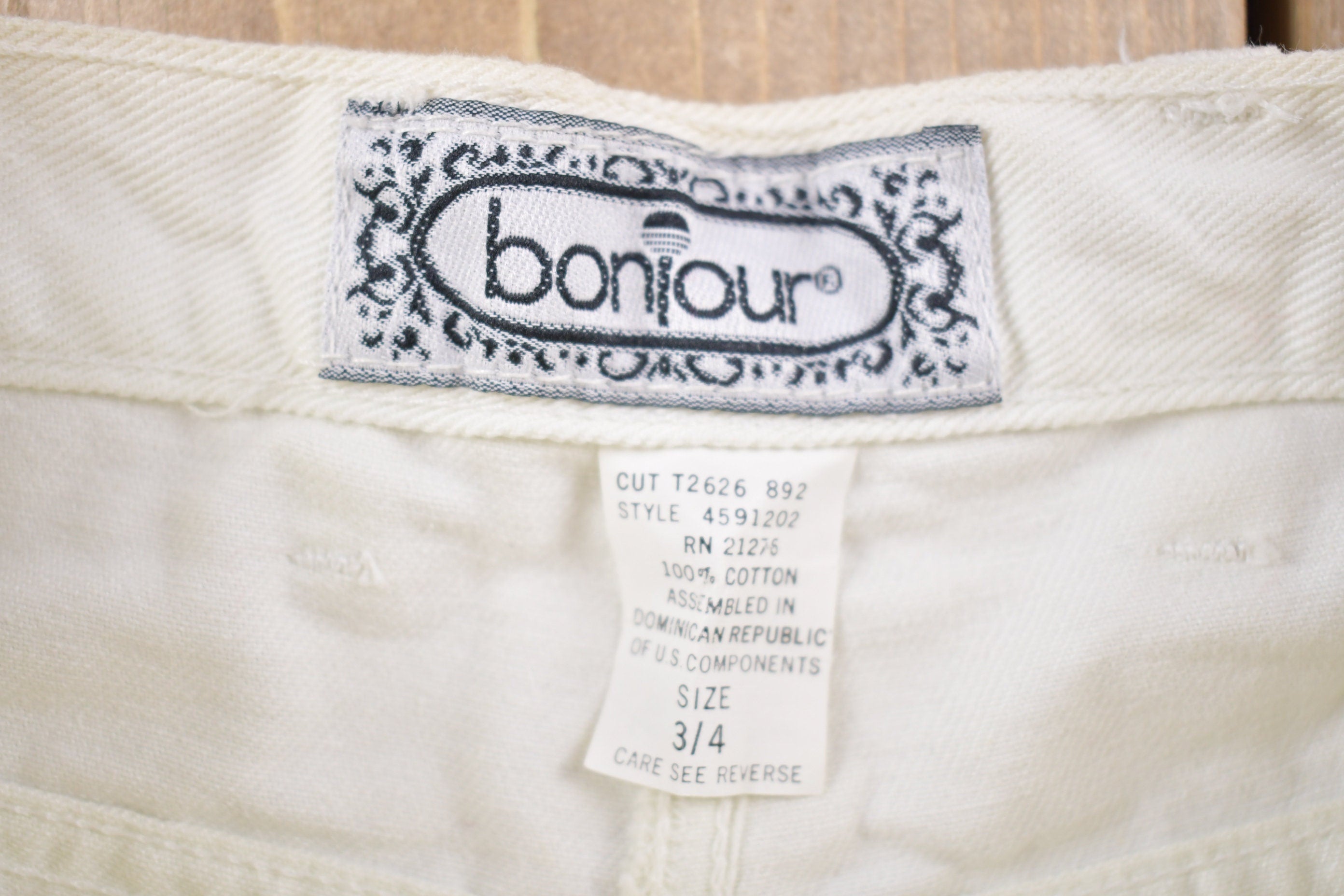 Vintage 1990's Brand New Bonjour White Jeans 24 x 30