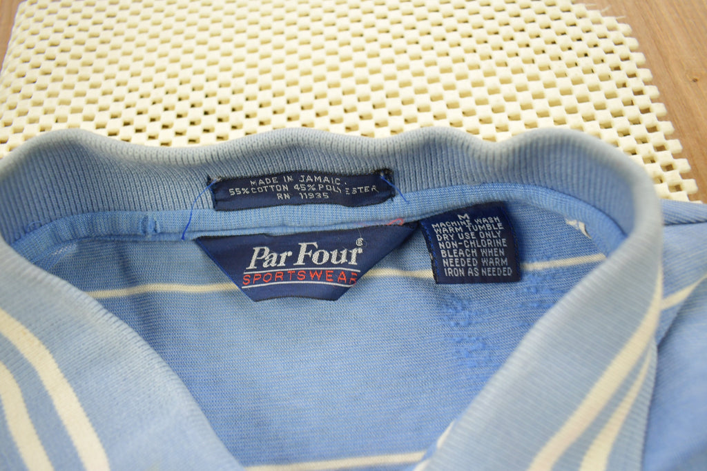 Vintage 1980s Par Four Sportswear Striped Collared Polo Shirt
