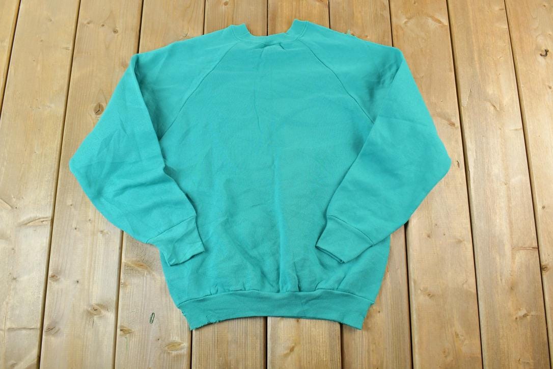 Vintage 1990s FOTL Blank Teal Crewneck Sweatshirt