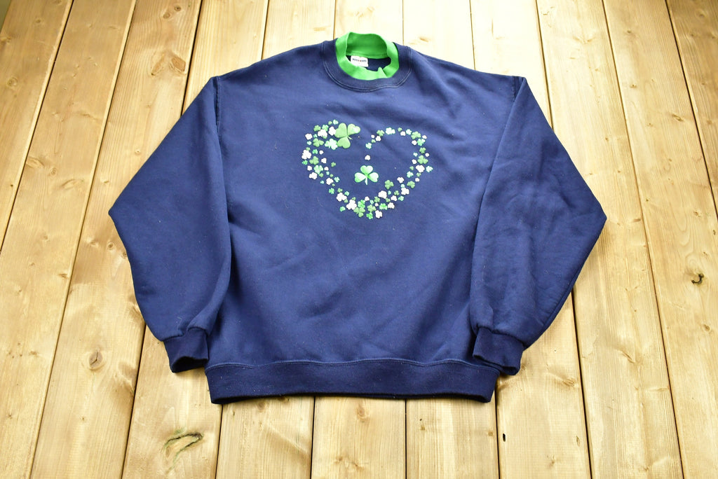 Vintage 1990's Irish Heart Embroidered Crewneck Sweatshirt  90s Crewneck  Souvenir  Athleisure  Streetwear  Travel And Tourism