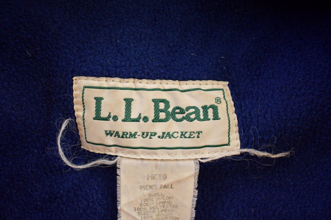 Vintage 1980s Blank LL Bean Warm Up Jacket / Winterized / Winter / Streetwear / 90s Blank / Collared jacket / Casual