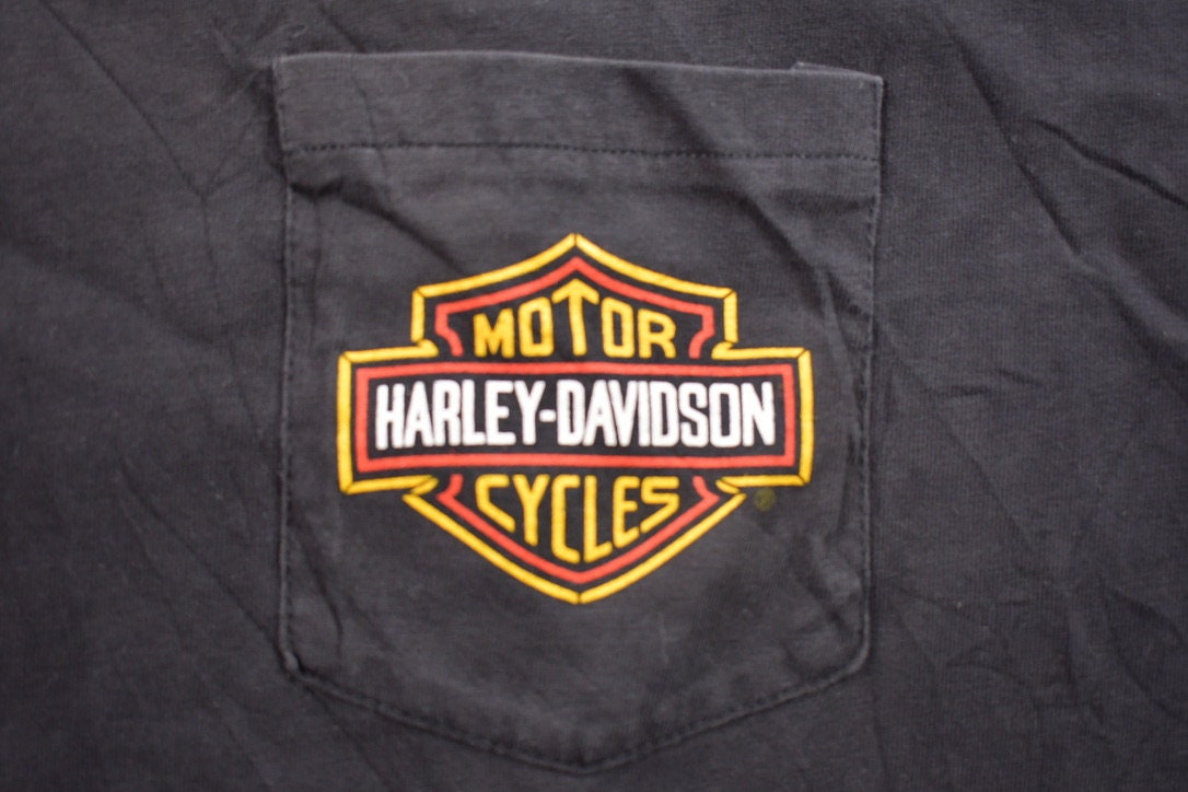Vintage 1990s Carlton Harley Davidson Mantua Ohio Graphic T-Shirt