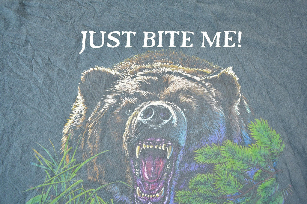 Vintage 1990s Just Bite Me Angry Bear Souvenir T-Shirt Men's L