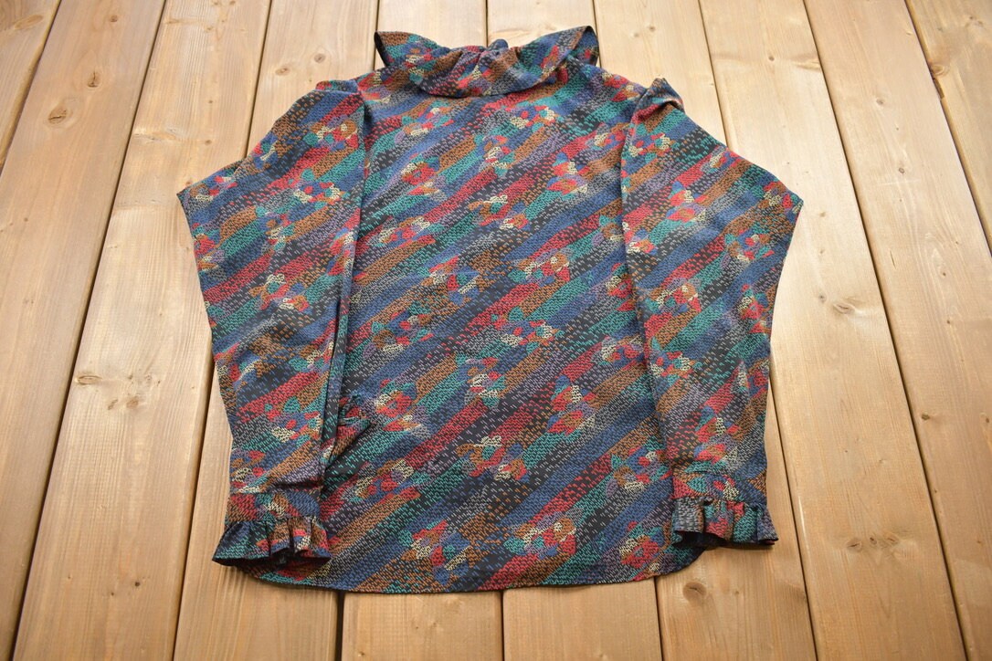 Vintage 1990s Evan - Picono Abstract All Over Print Button Up Shirt