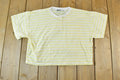 Vintage 1990s Idioms Yellow Striped Single Stitch T-Shirt