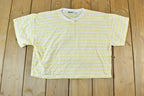 Vintage 1990s Idioms Yellow Striped Single Stitch T-Shirt