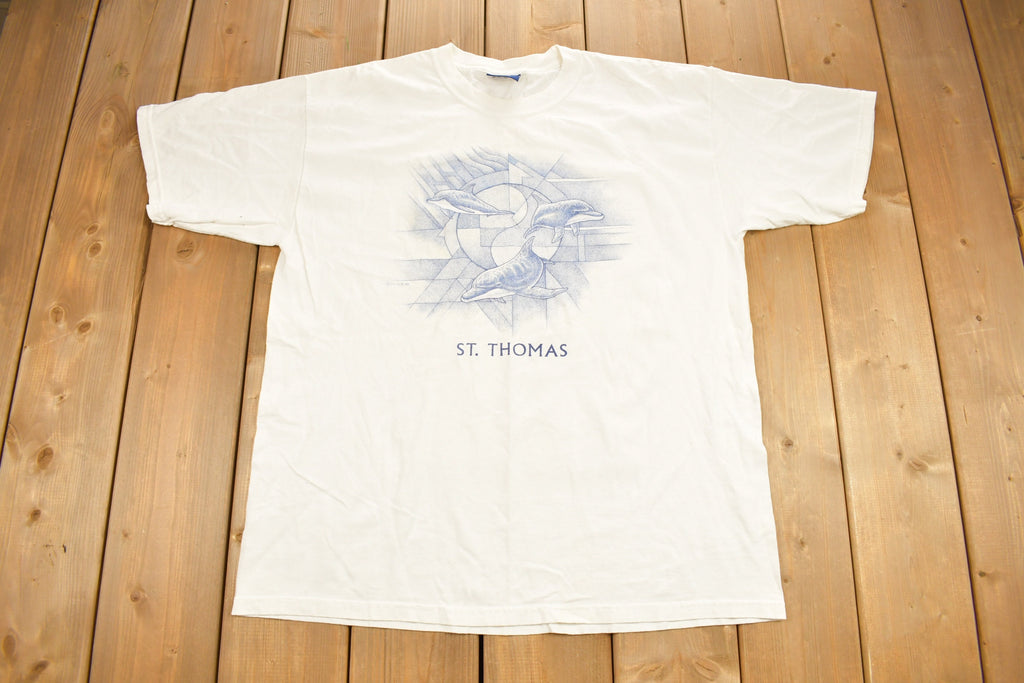 Vintage 1999 St Thomas Dolphin Theme Souvenir T Shirt