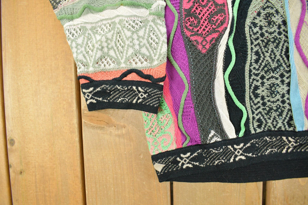 Vintage 1990s Coogi Classic 3D Knit Abstract Crewneck Sweater Men's Large
