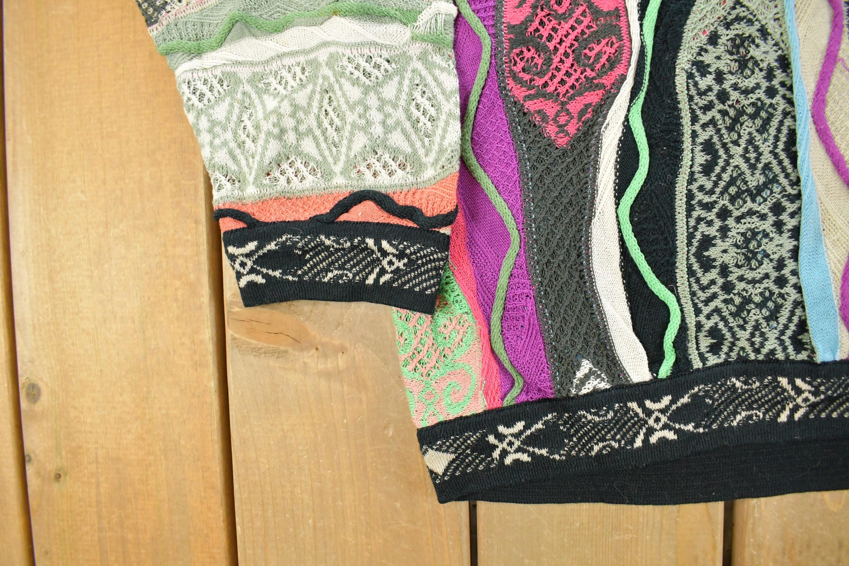 Vintage 1990s Coogi Classic 3D Knit Abstract Crewneck Sweater Men's Large