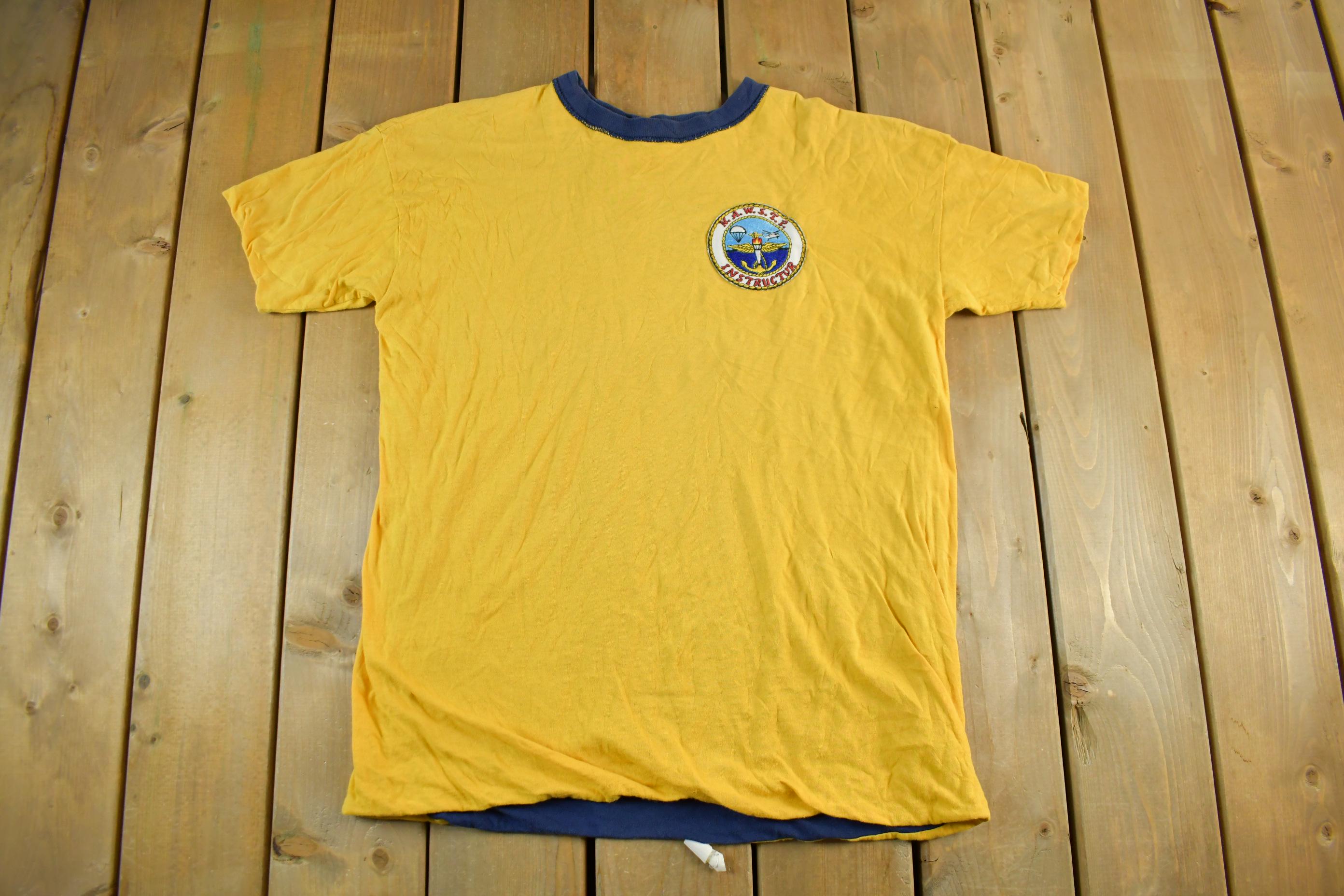 Vintage 1990s US Navy Naval Air Systems Rescue Reversible T Shirt Men's Large