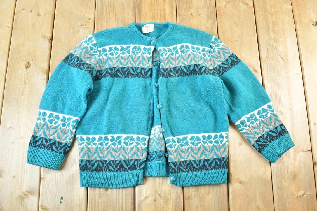 Vintage 1970s Du Barry Wool Knit Sweater Womens M