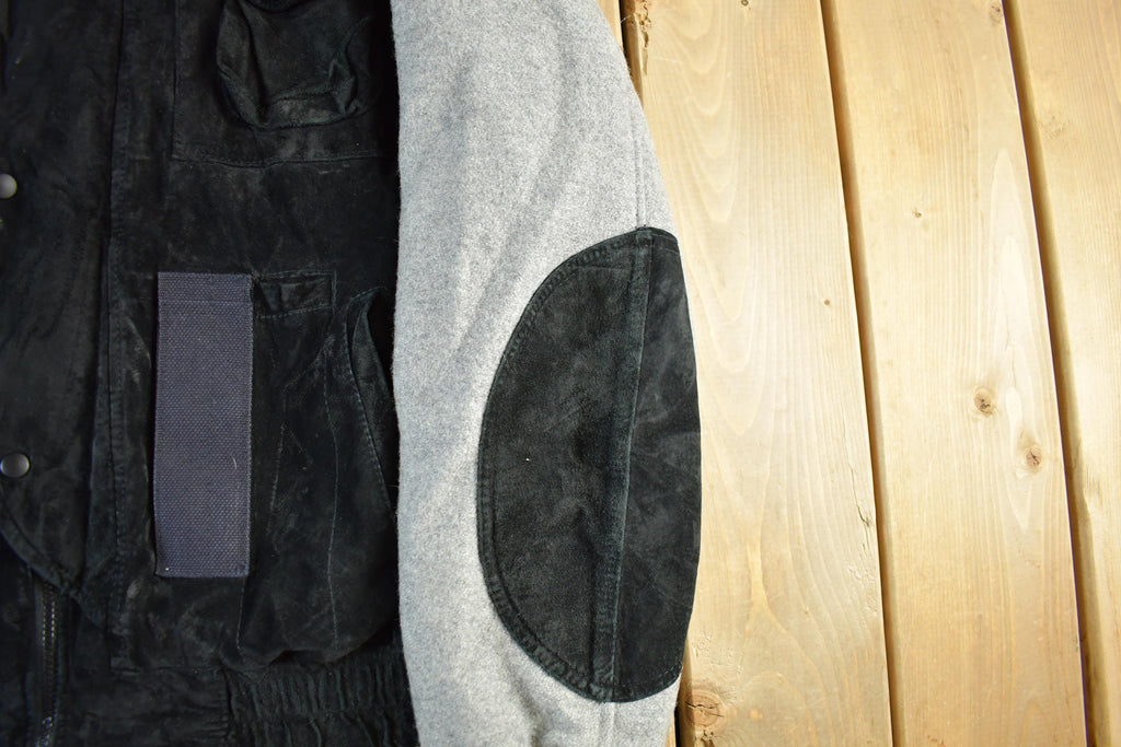 Vintage 1990s Wolf Nature Wool Leather Varsity Jacket