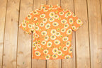 Vintage 1990s Floral AOP Souvenir Zip T-Shirt Women's S