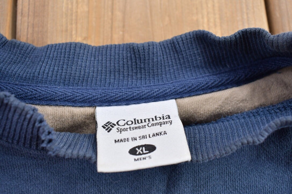 Vintage 1990s Columbia Navy Blue Blank Crewneck Sweatshirt
