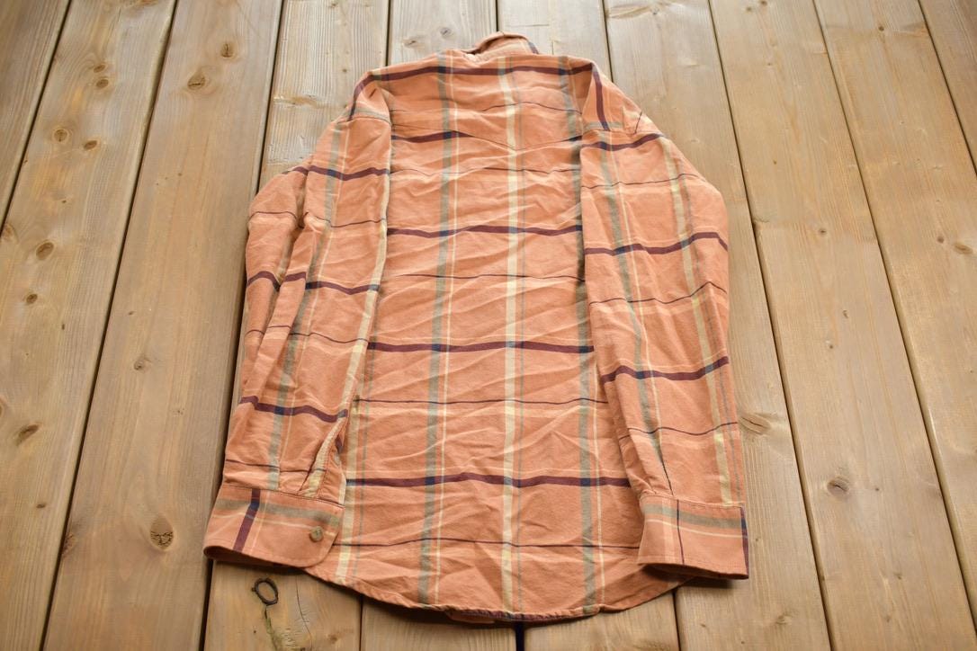 Vintage 1990s Wrangler Western Button Up Rodeo Plaid Shirt