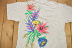Vintage 1990s Panama Jack Tropical Flower Graphic T-Shirt