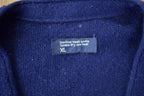 Vintage 1990s Navy Knit Button Up Cardigan Sweater / 90s Crewneck / Made In USA / Preppy Cardigan