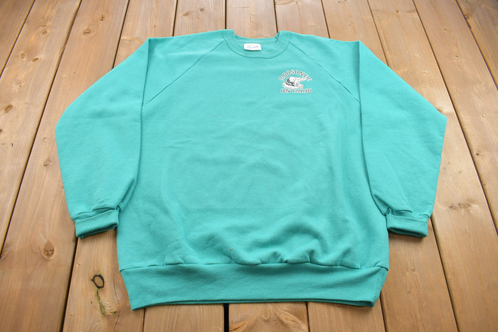 Vintage 1980s Penman's Moosonee Ontario Raglan Crewneck Sweatshirt