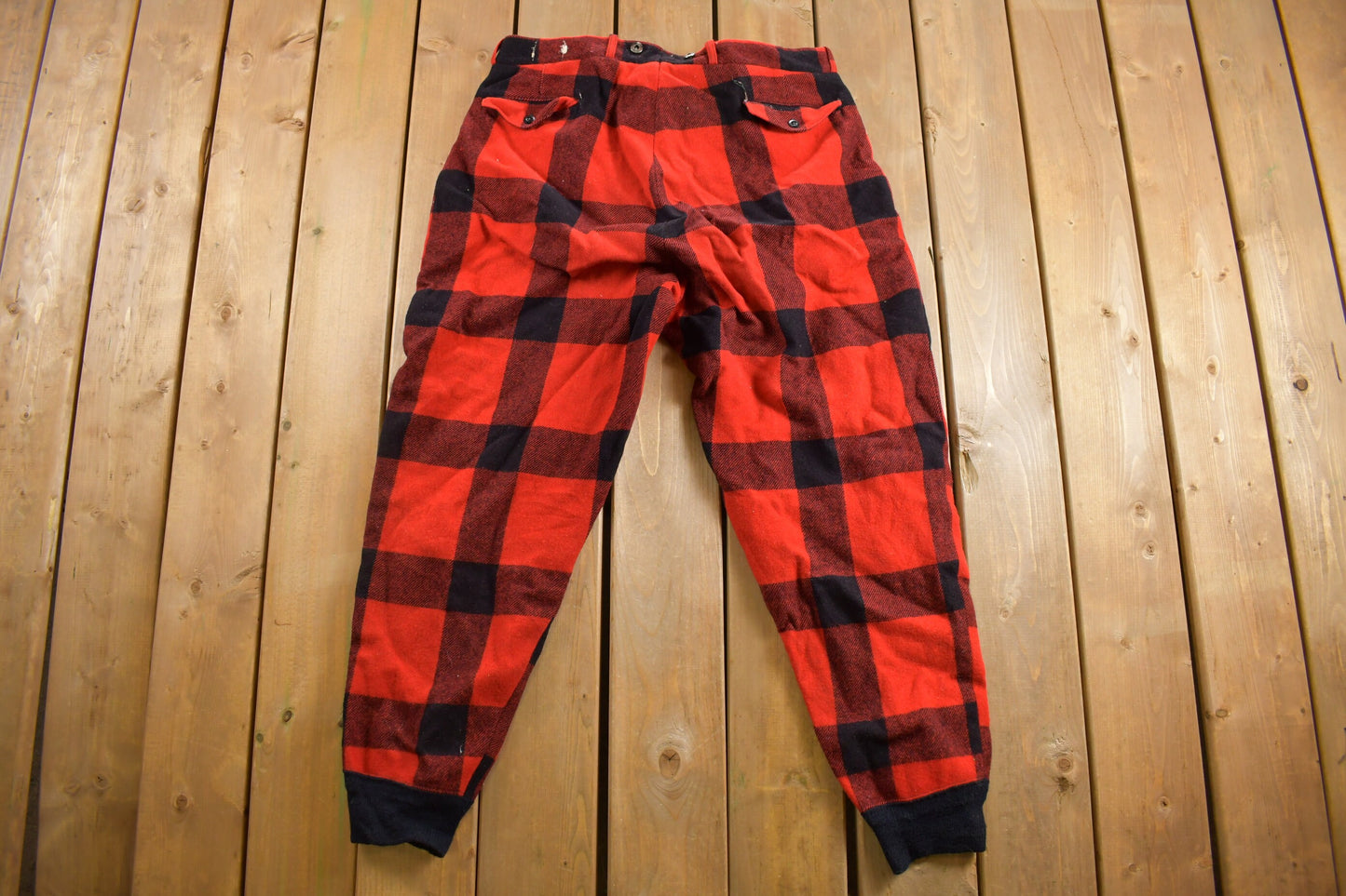 Vintage 1950s Woolrich Plaid Trousers Size 38 x 30.5 / True Vintage / Streetwear Fashion / Made in USA / Joggers / Warm Winterwear