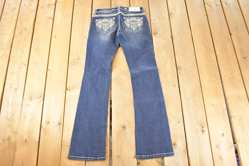Vintage Deadstock Y2K Grace In LA Bedazzled Bootcut Low Rise Jeans Women's Size 26 x 32