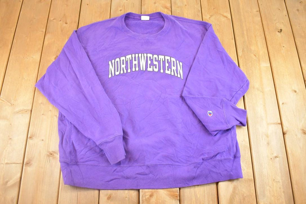Vintage Y2K Northwestern University Champion Reverse Weave Sweatshirt Men's XXL / 2000s Heavyweight Sweater / 2000s Cross Grain
