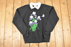Vintage 1990s Morning Sun Collared Floral Graphic Print Sweatshirt Womens XL