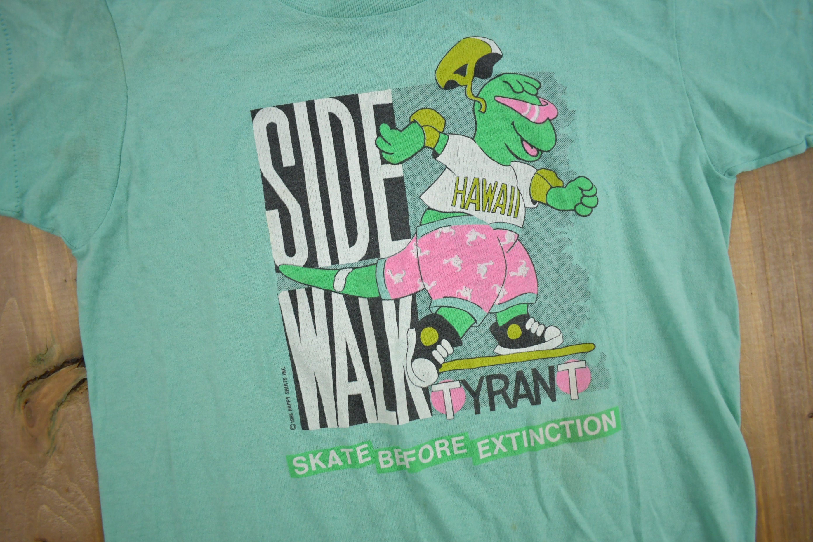 Vintage 1988 Side Walk Tyrant Graphic Kids T Shirt
