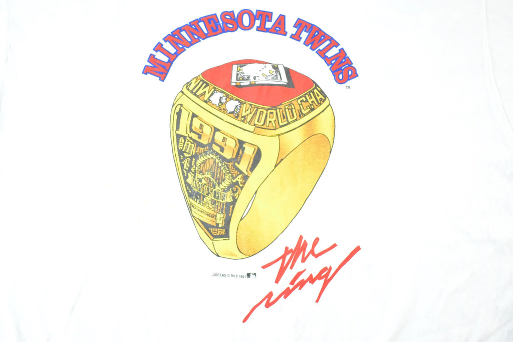 Vintage 1991 Minnesota Twins The Ring Baseball Graphic T-Shirt Mens XXL
