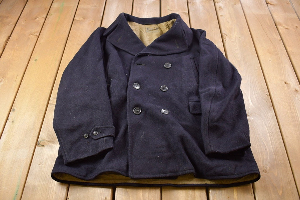Vintage 1940s Sport pal Royal Menswear Button Up Pea Coat