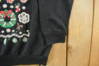 Vintage 1990s Cute Kitty Christmas Crewneck Sweatshirt Women's L