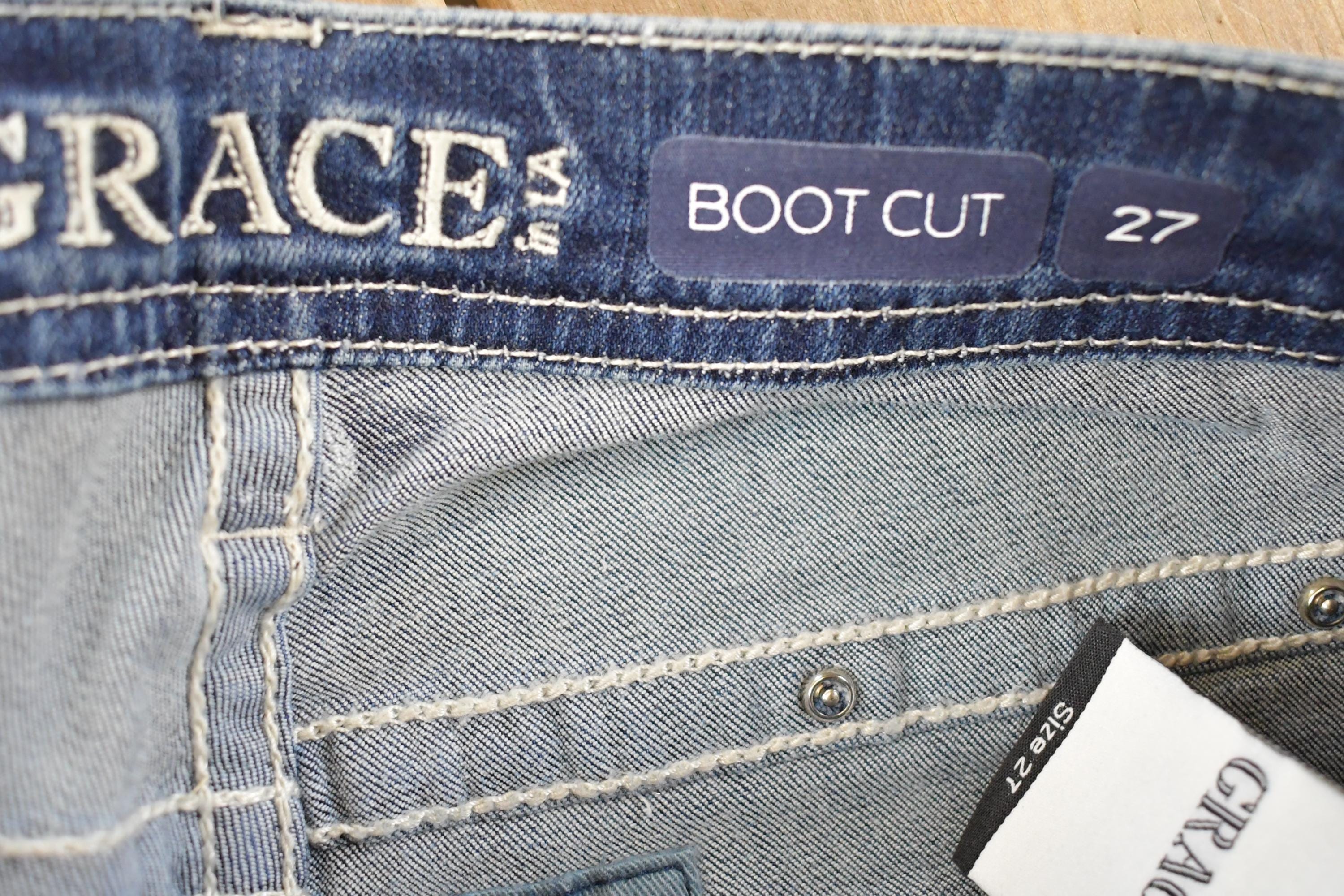 Vintage Deadstock Y2K Grace LA Bedazzled Low Rise Jeans Women's Size 27 x 32