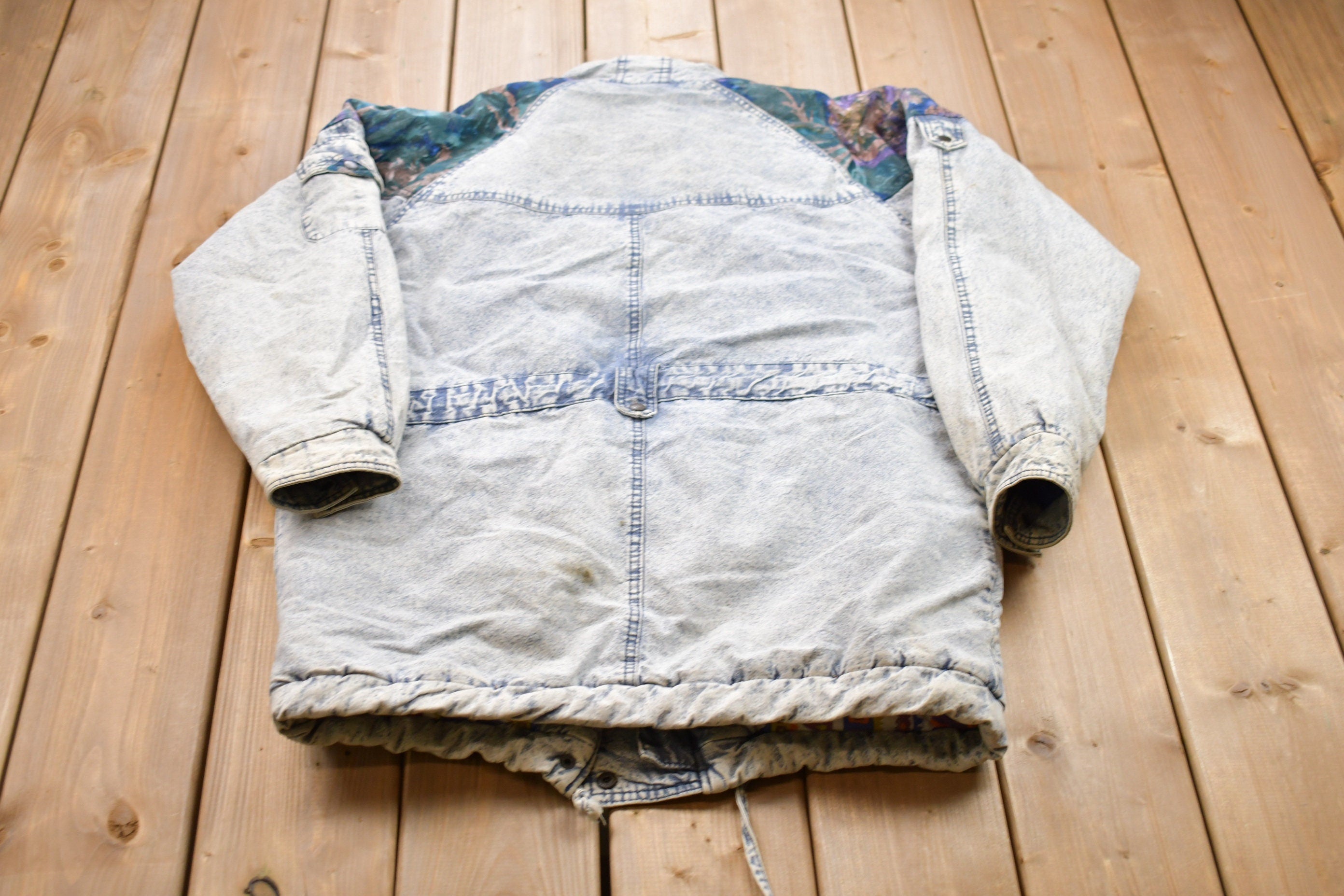 Vintage 1980s Learsi Acid Wash Denim Jean Jacket