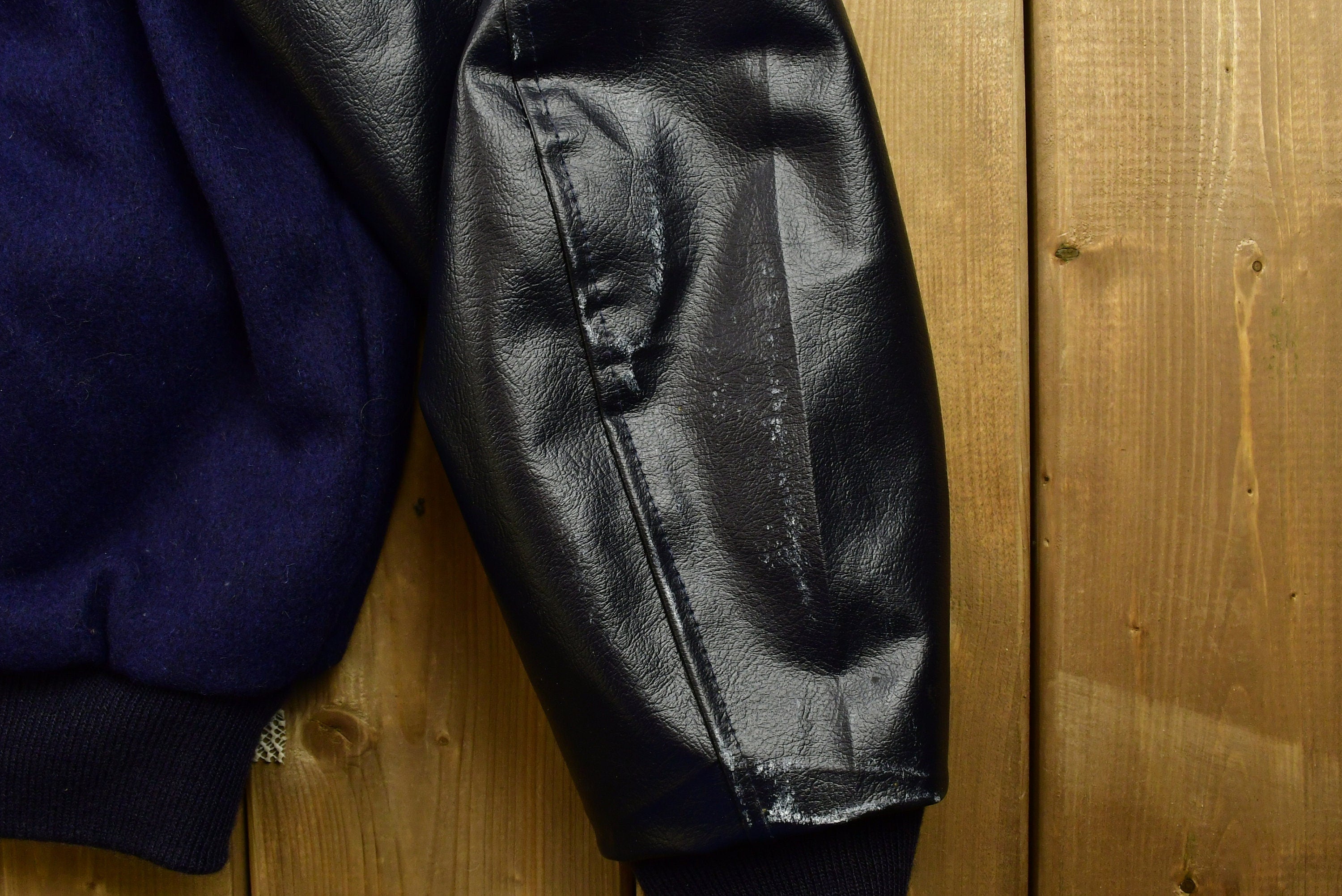 Vintage 90's I Leather Letterman Varsity Jacket